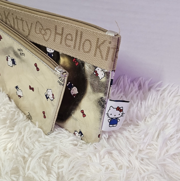 Sanrio Handbags - Hello Kitty by Sanrio 2 Piece Gold Bags with Wristlet Pouch Set 2020 EUC